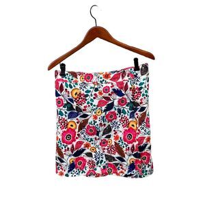 Ripskirt Hawaii True Wrap Skirt Size Medium Poppy Floral Pink Ivory Blue Length